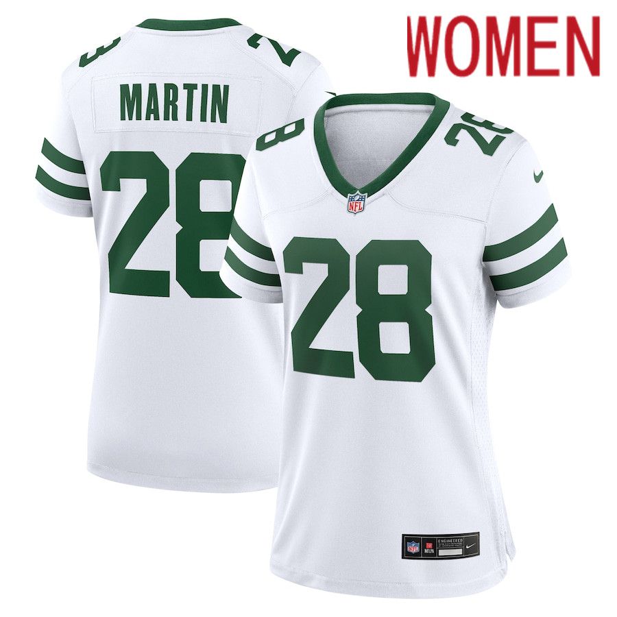 Women New York Jets #28 Curtis Martin Nike White Legacy Retired Player Game NFL Jersey->women nfl jersey->Women Jersey